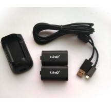 2x Batería Recargable + BASE DE CARGA + CABLE DE DATOS 4 EN 1 para XBOX ONE LINQ