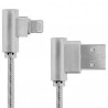 CABLE DATOS CARGA RAPIDA USB A LIGHTNING NYLON TRENZADO 90º ANGULO RECTO IPHONE