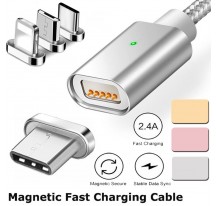 CABLE MAGNETICO USB DE DATOS Y CARGA PARA ANDROID Y IOS, MICRO USB Y LIGHTNING