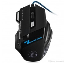 WP E-STONE X7 DISEÑO LUZ LED WIRED GAMING RATÓN USB COLOR NEGRO MOUSE GAMER 7D 800-2400 DPI