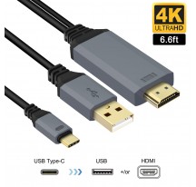 CABLE TIPO C A HDMI USB 3.1 USB-C A HDMI PLUG&PLAY CON SMART CARGADOR UNIVERSAL PLUG&PLAY