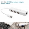 3 PUERTOS USB 2.0 ADAPTADOR DE LAN A LA RED DE CABLE ETHERNET RJ45 10 / 100MBPS